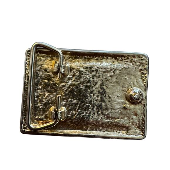 Beautiful hand painted Alaska Sled Dogs Cabin Belt Buckle Signature - Picture 4 of 4